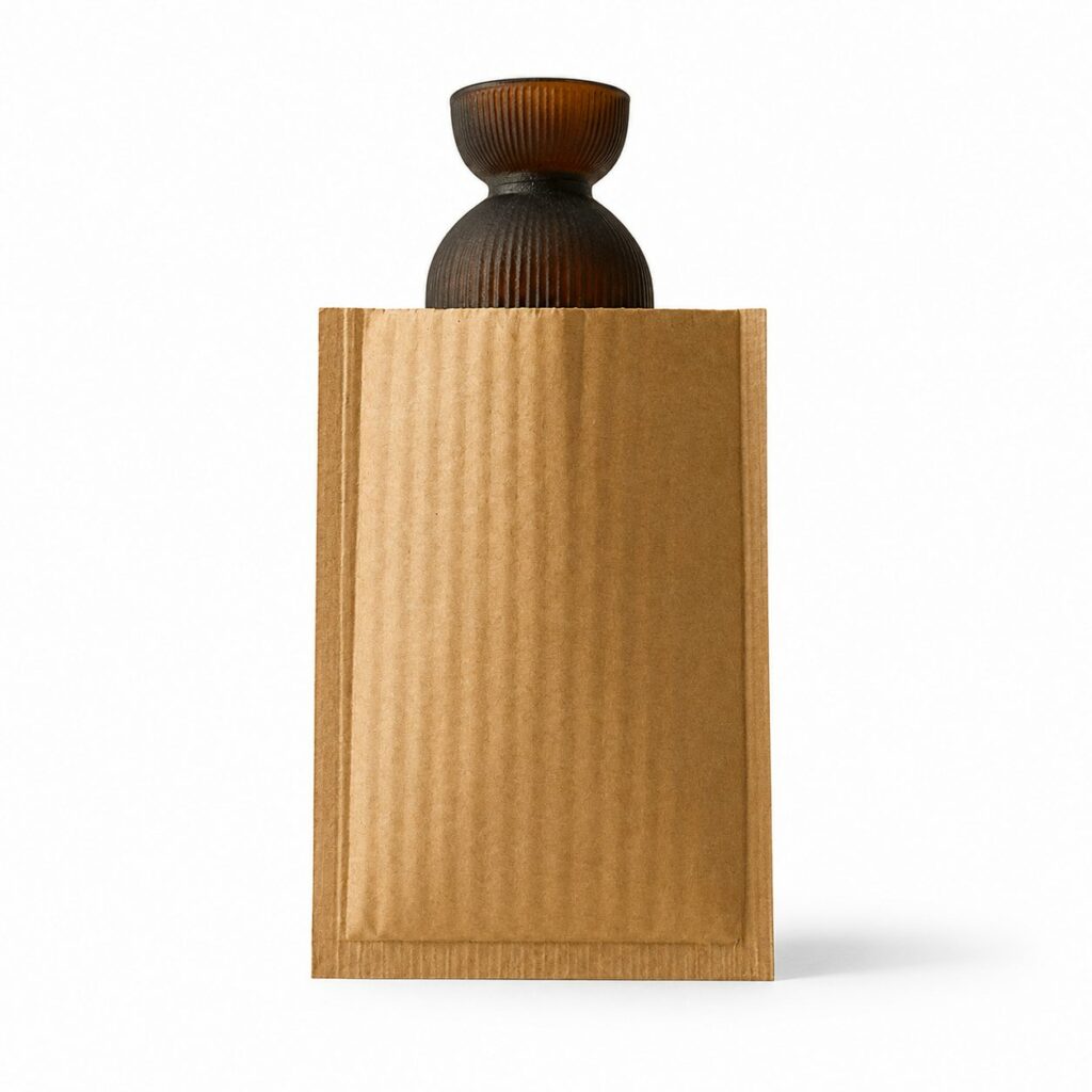 WaveBag POUCH paper-padded pouch with a decorative object inside